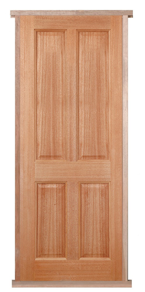 London 4 Panel Hardwood External Pre-hung Door Set